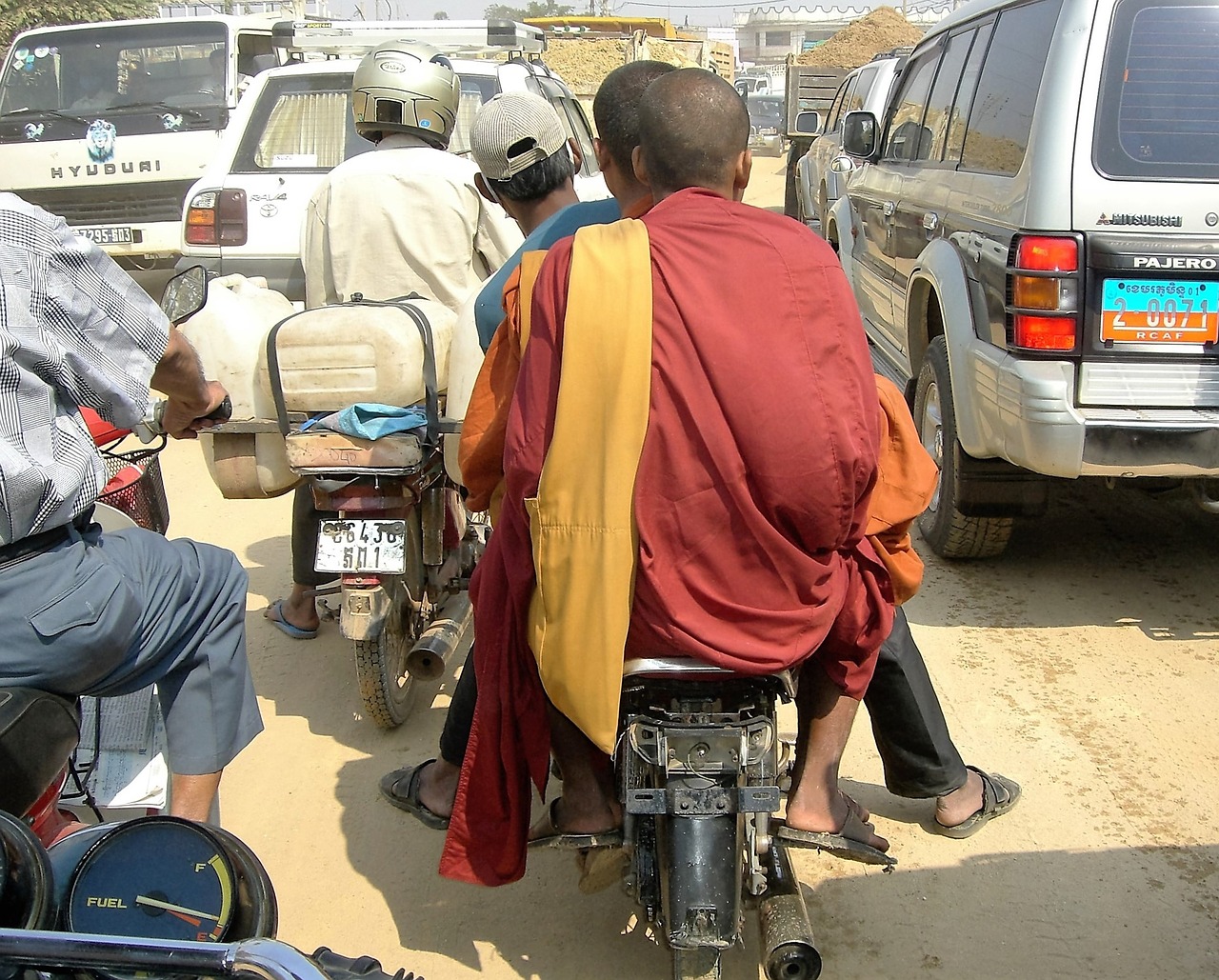 transport moped monk free photo