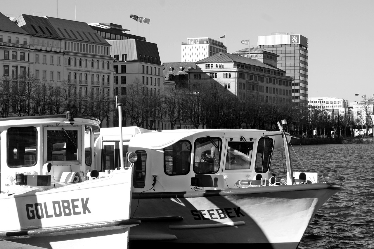 transport system horizontal barges free photo