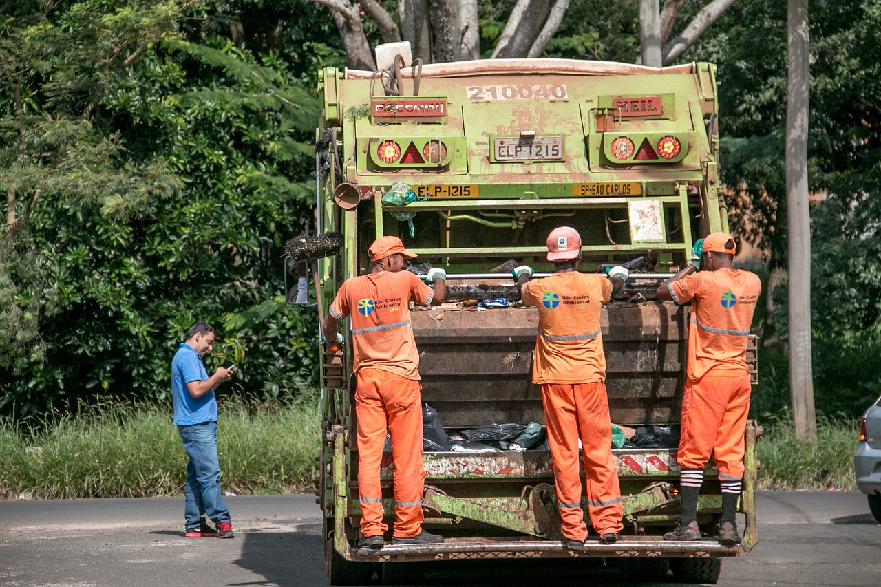 trash collection team free photo