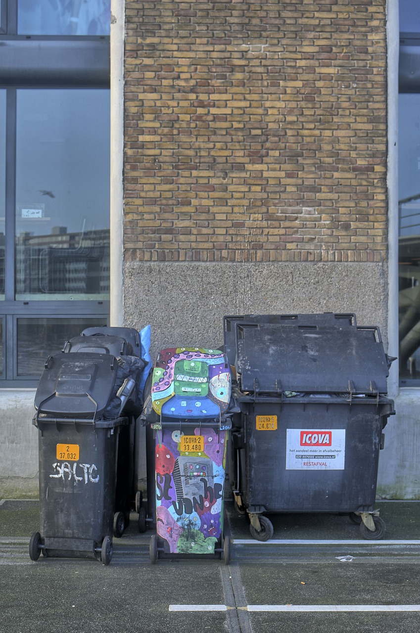 trash cans graffiti amsterdam free photo