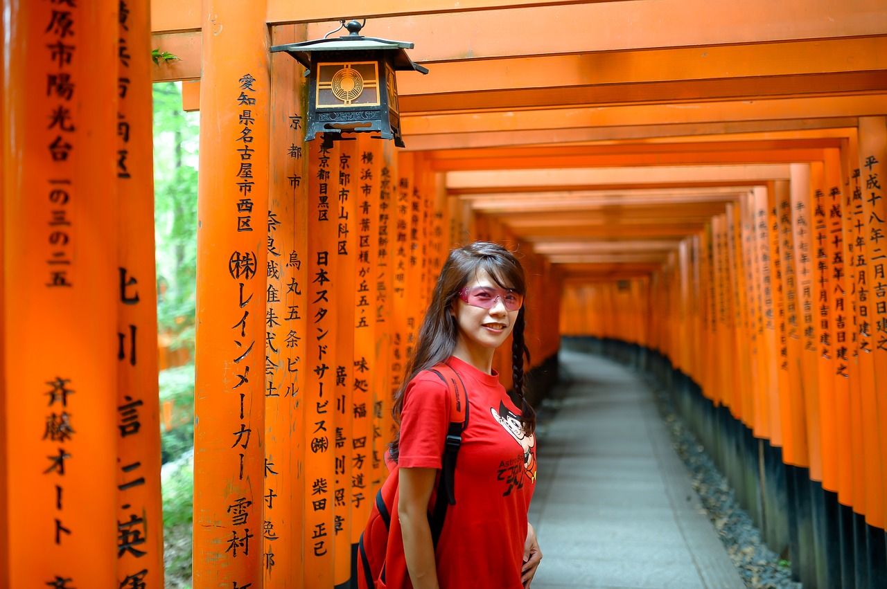 travel asian women japanese shrine free photo
