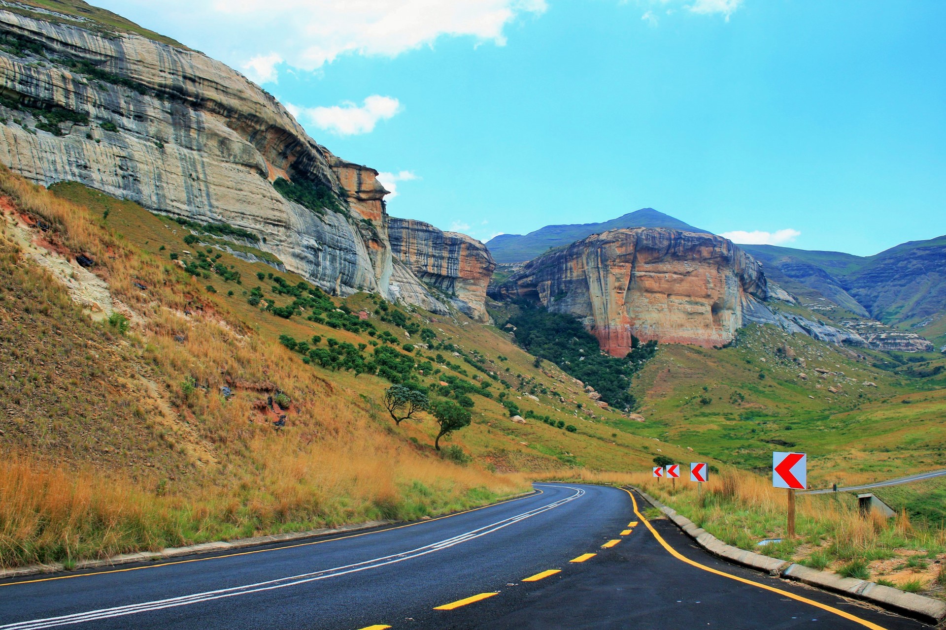 mountains national road drakensberg free photo