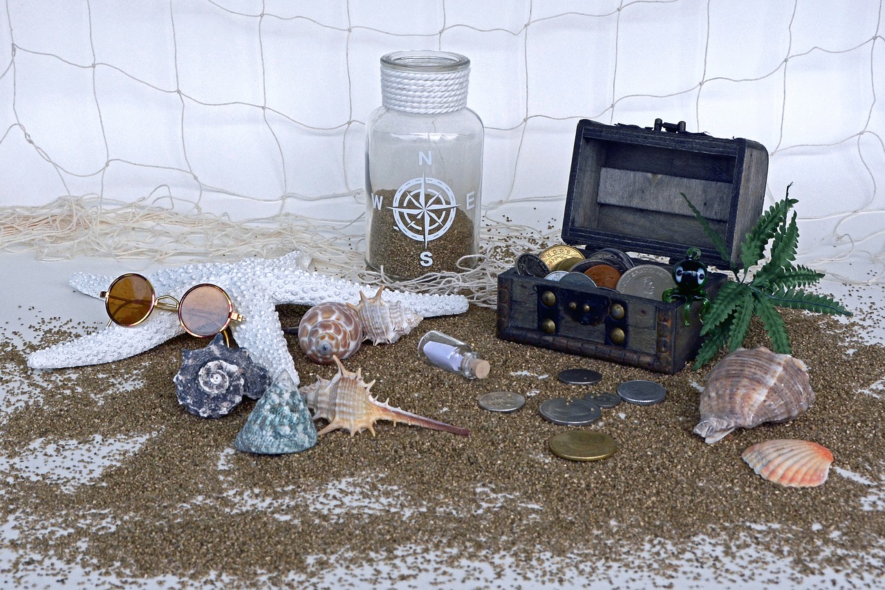 treasure chest sand squid free photo