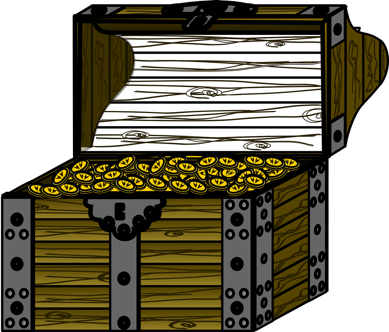 treasure chest gold wood free photo