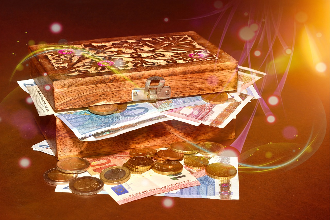 treasure chest money paper money free photo