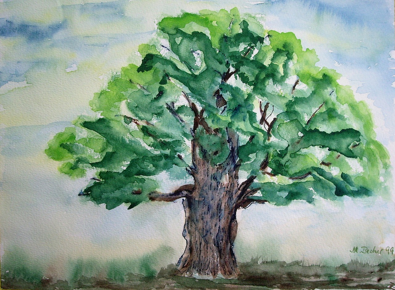 tree painting image free photo