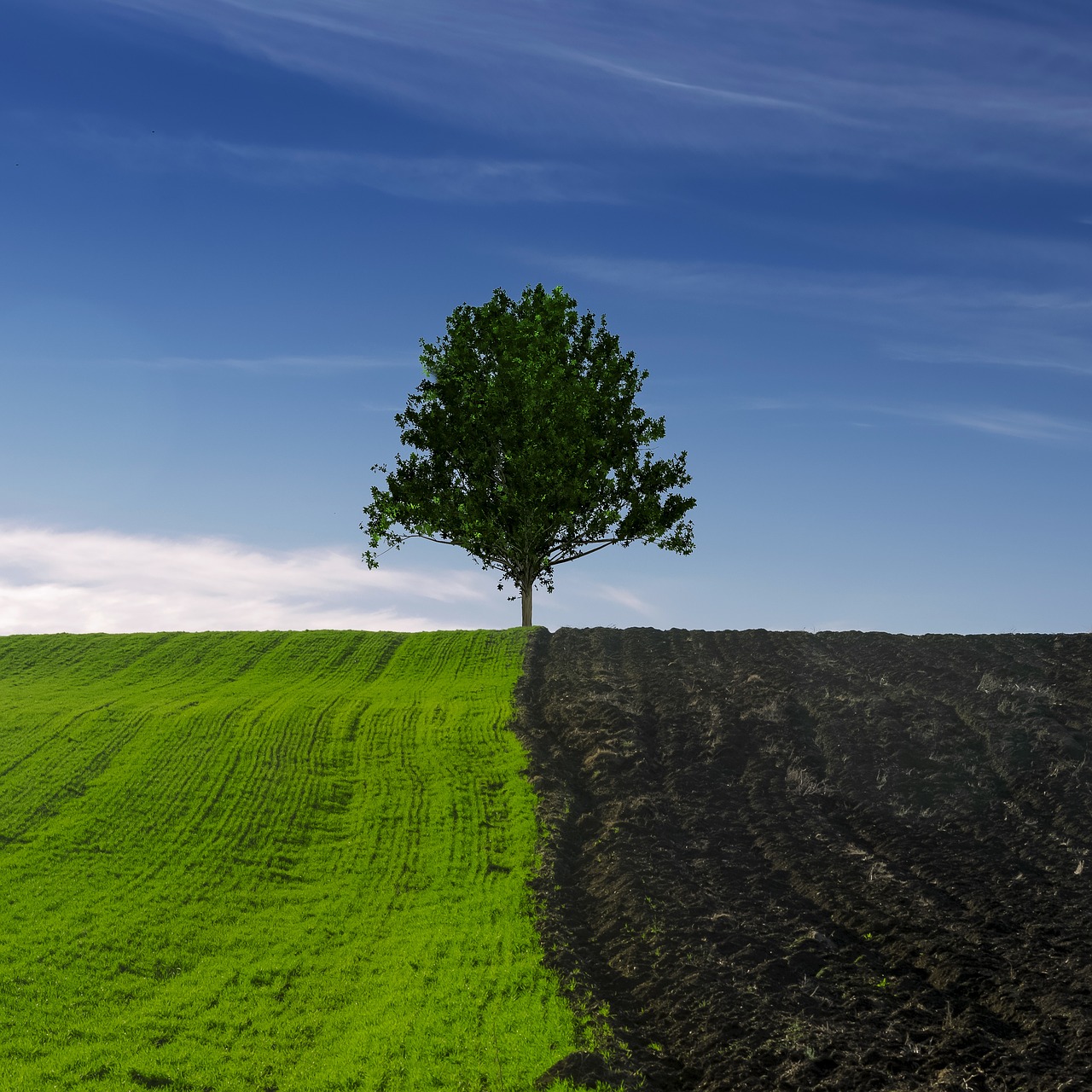 tree  field  landscape free photo