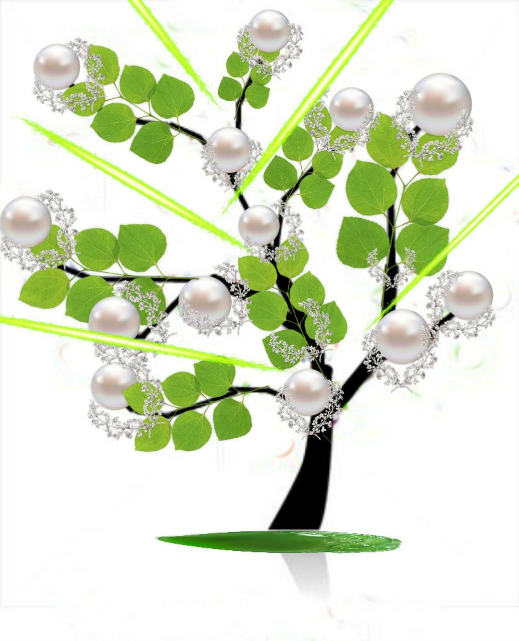 tree pearls imaginary free photo