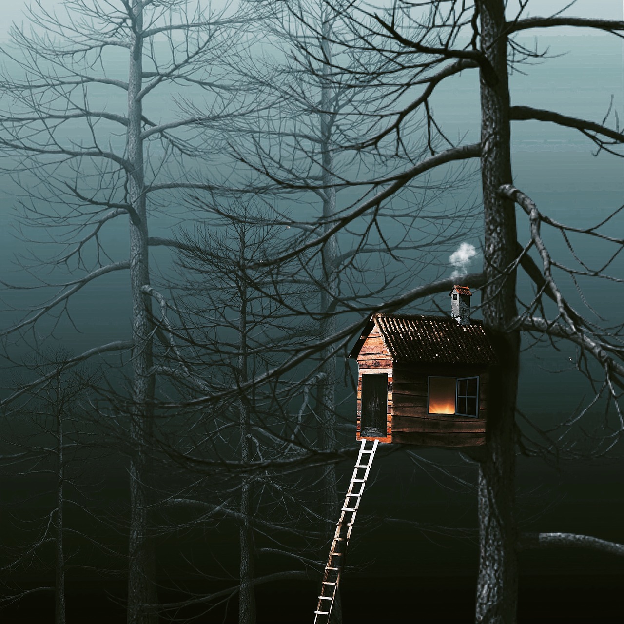 treehouse forest nature free photo