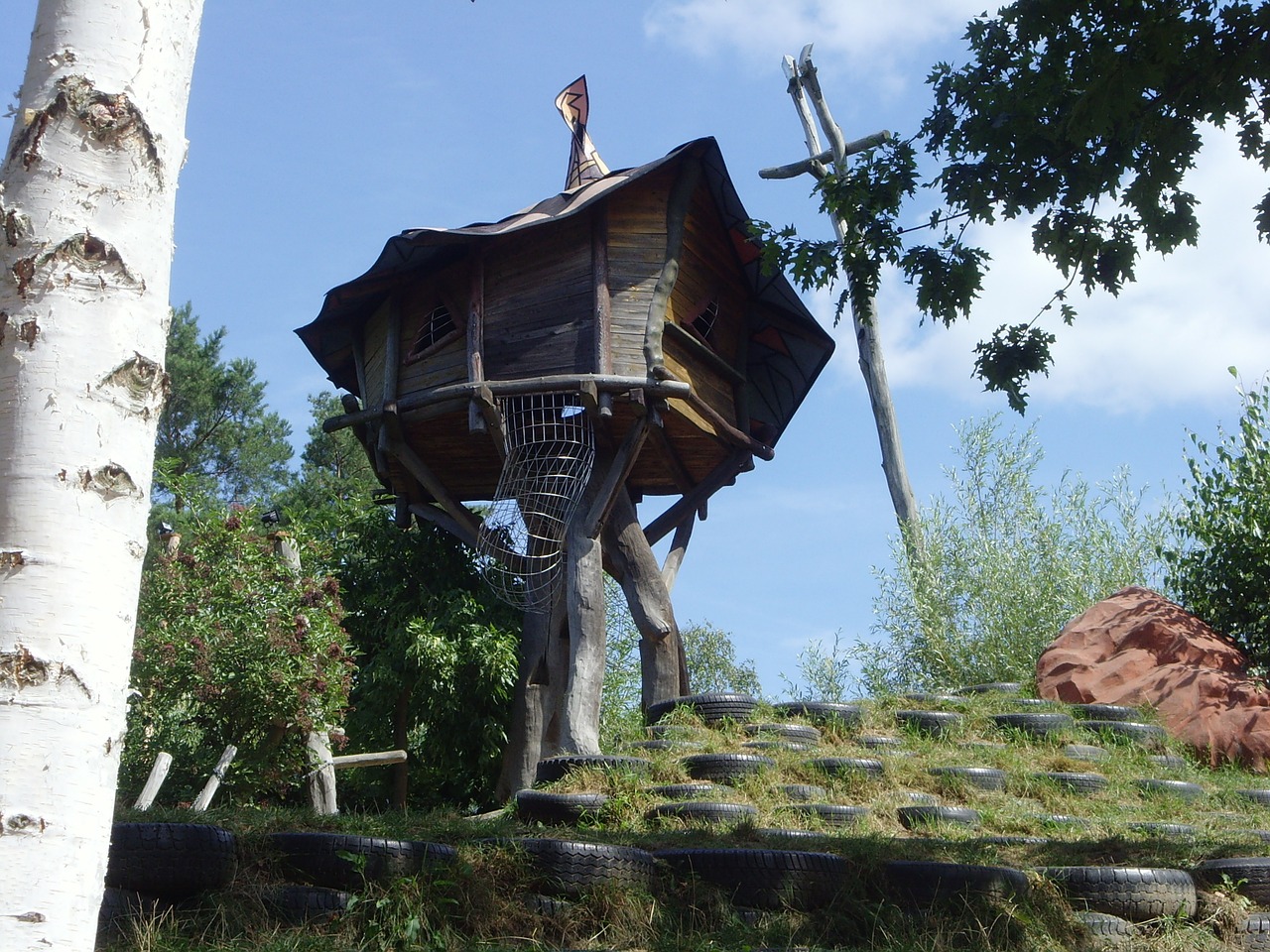 treehouse theme park observation tower free photo