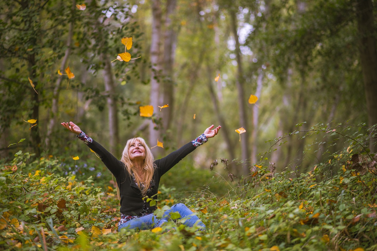 trees forest people free photo