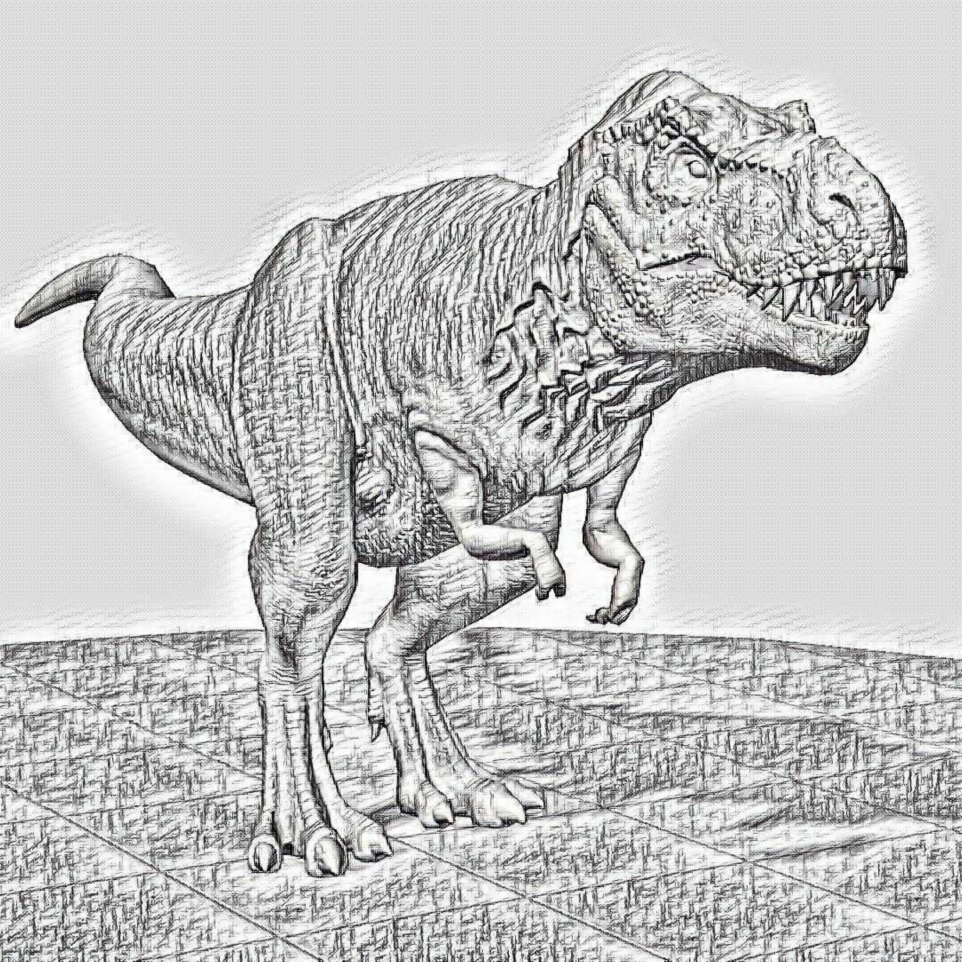 Тираннозавр карандашом
