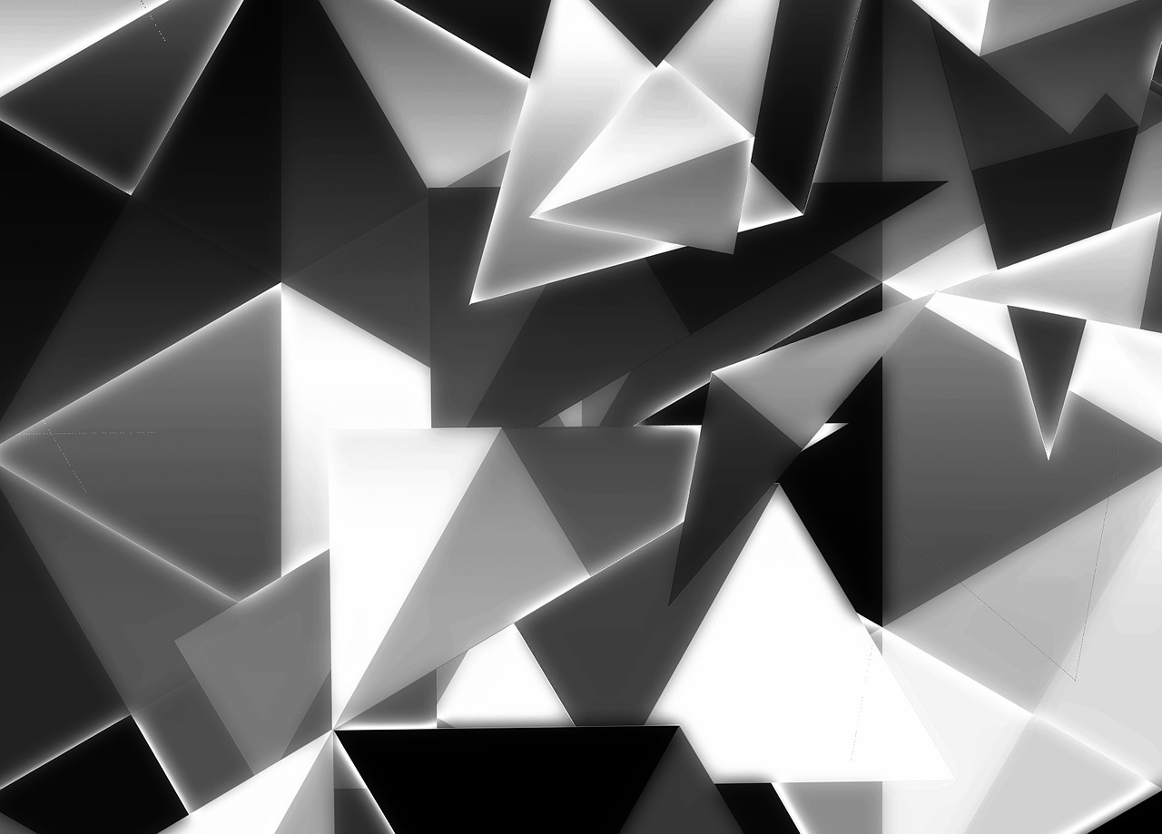 triangles cubism black free photo