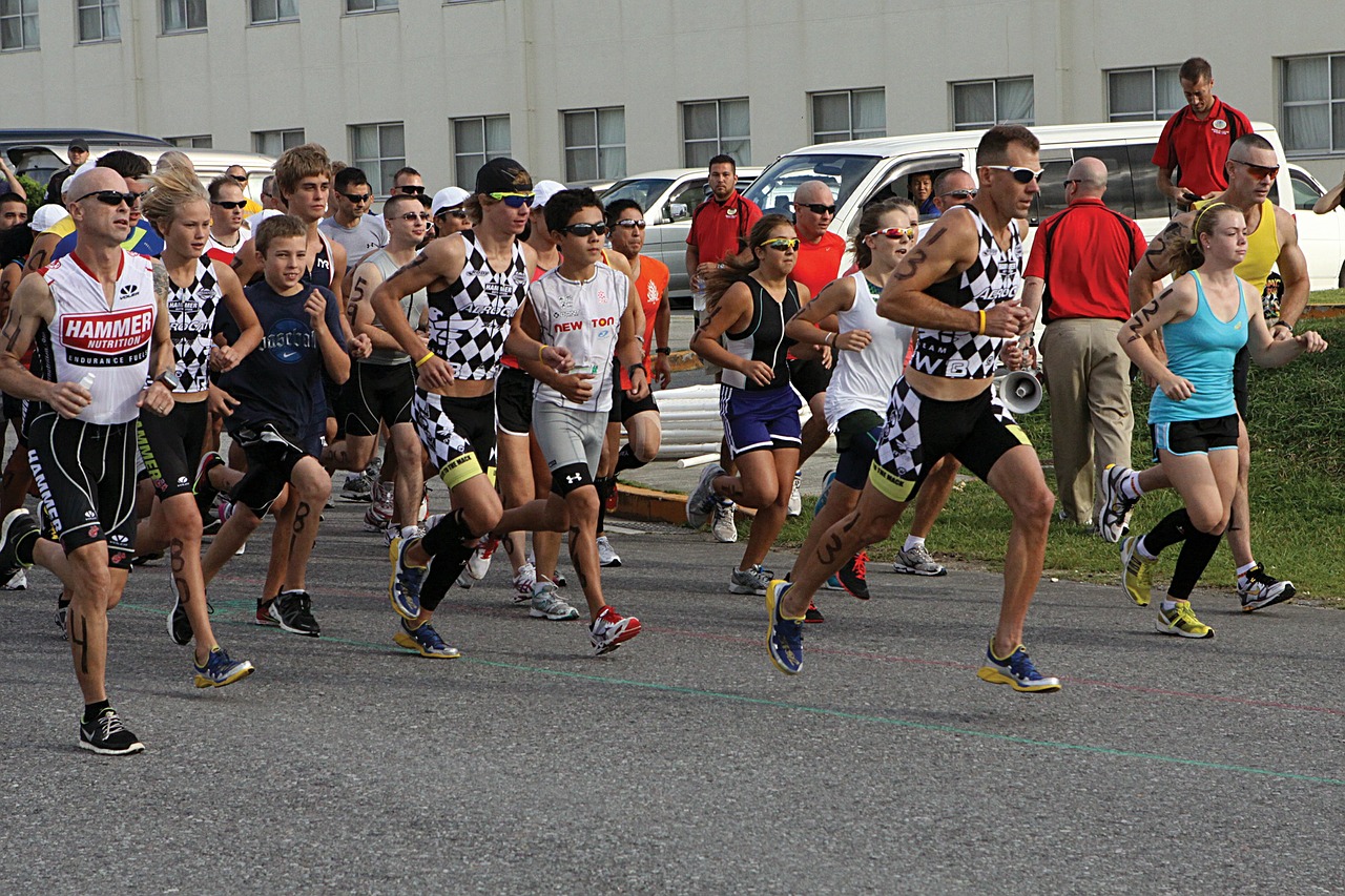 triathalon race marathon running free photo