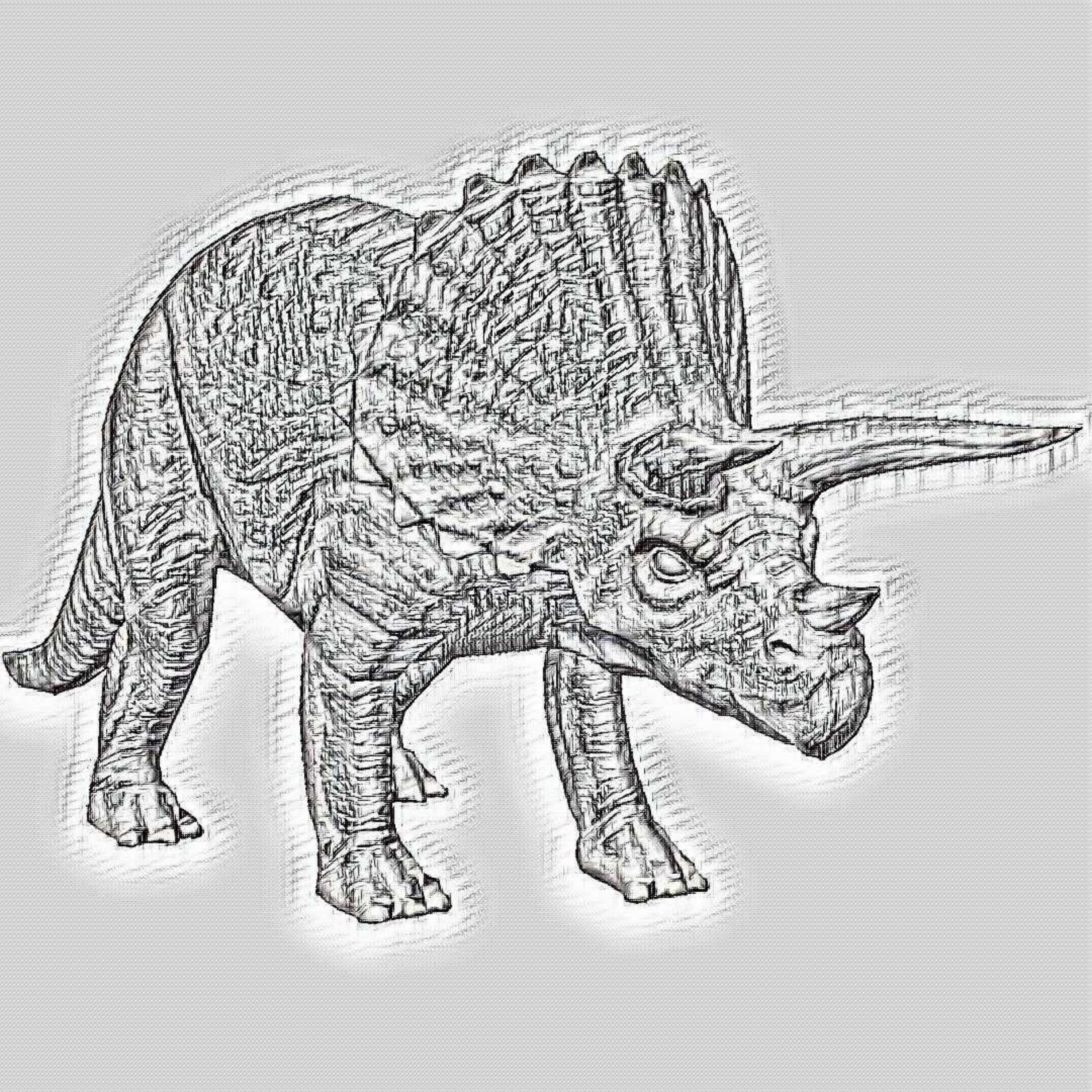 triceratops drawing sketch free photo