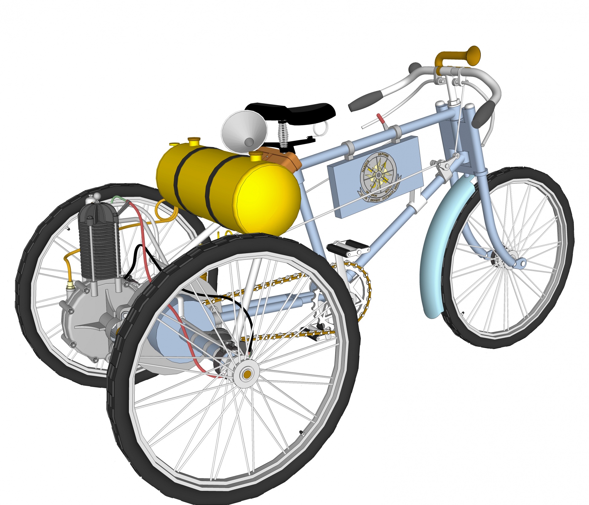 drawing tricycle 3d free photo
