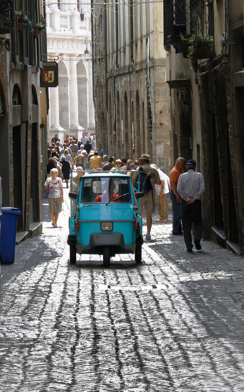 tricycle vehicle cobblestone free photo