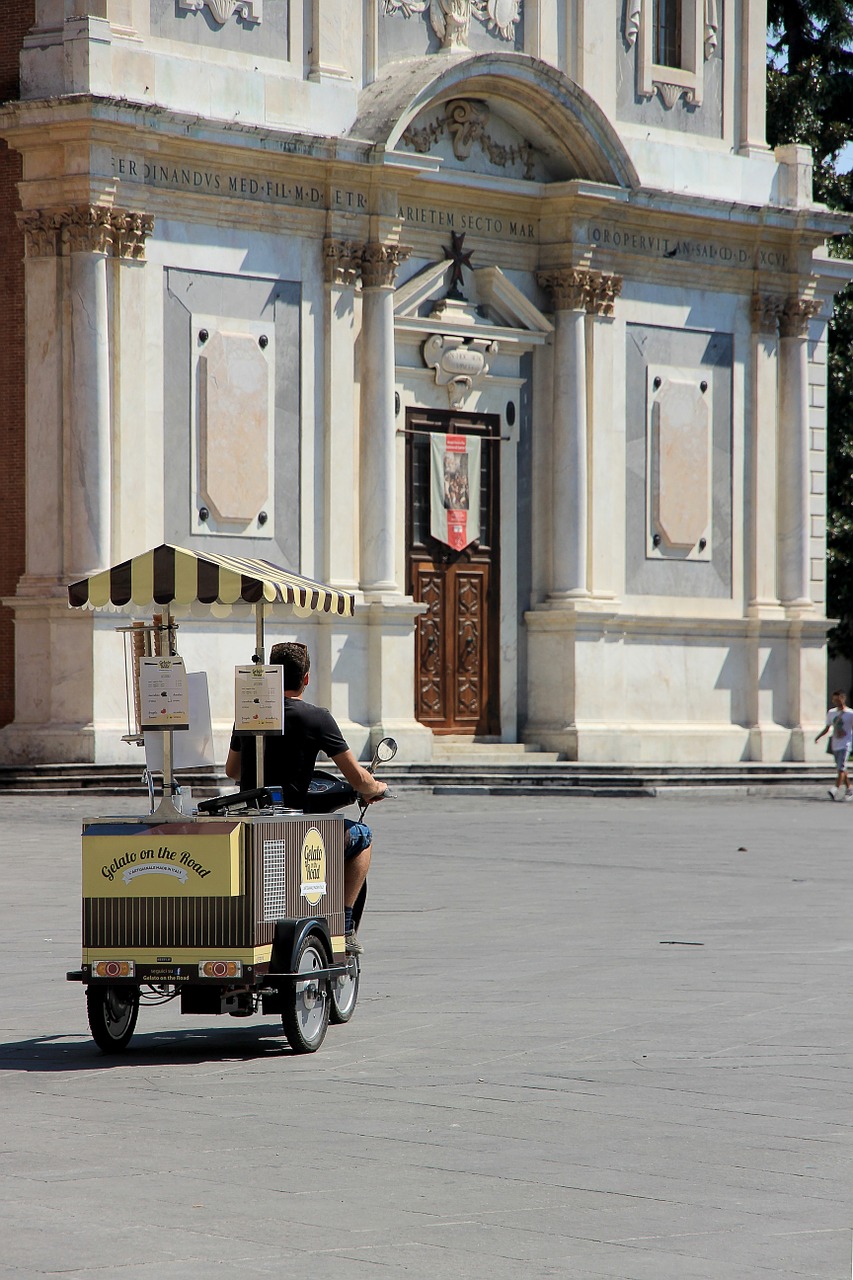 tricycle ice ice cream vendor free photo