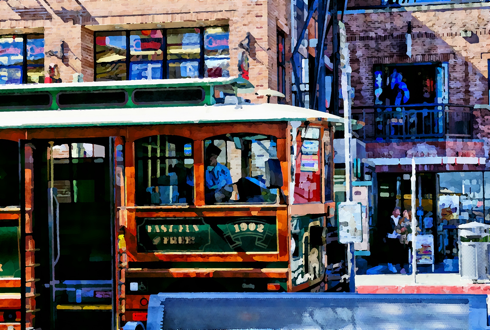 trolley car streetcar artistic free photo