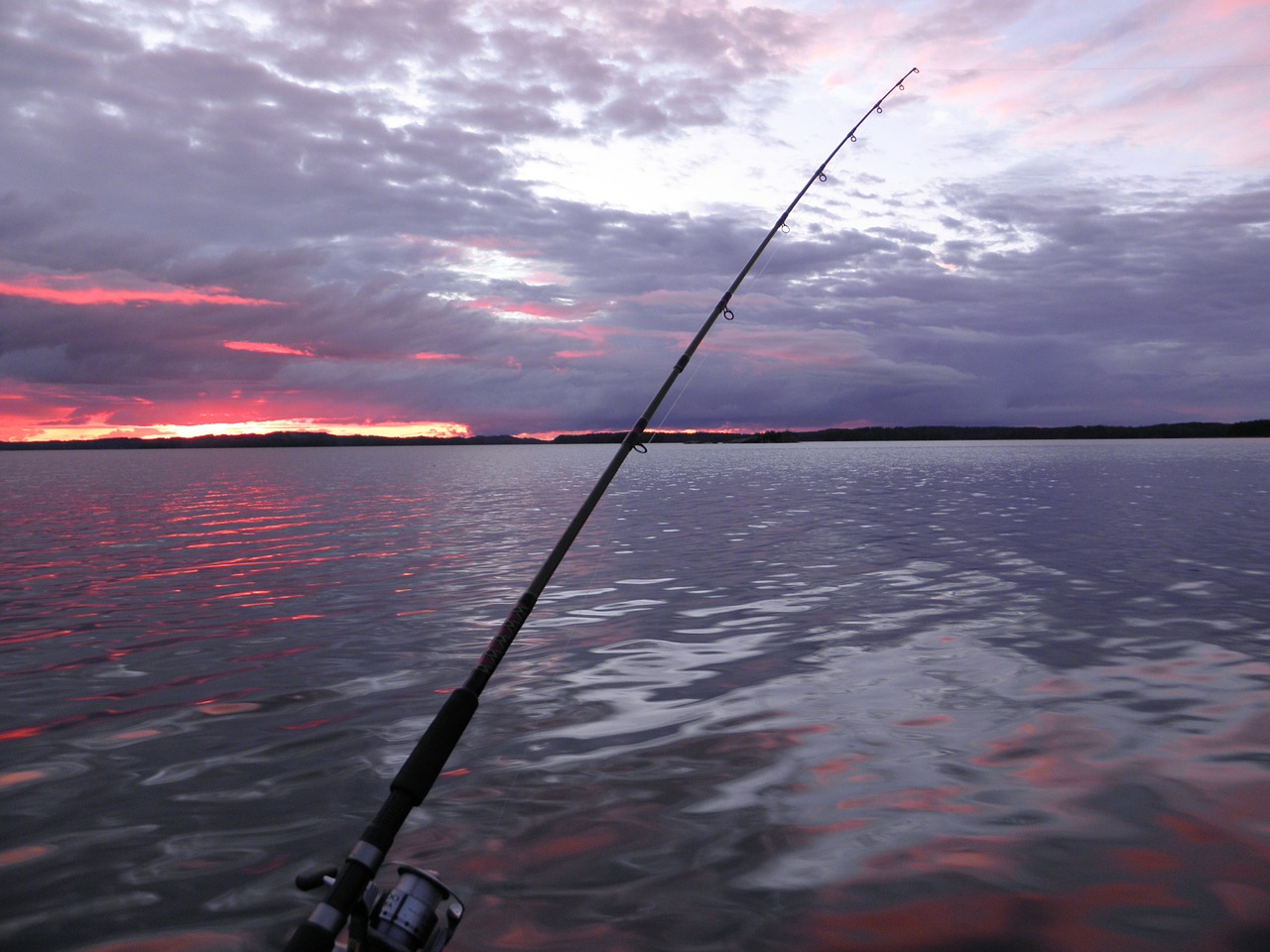trolling fishing sunset free photo