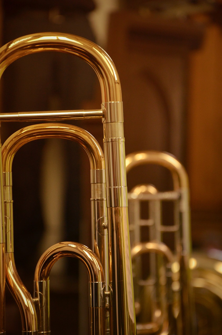 trombone trumpet close free photo