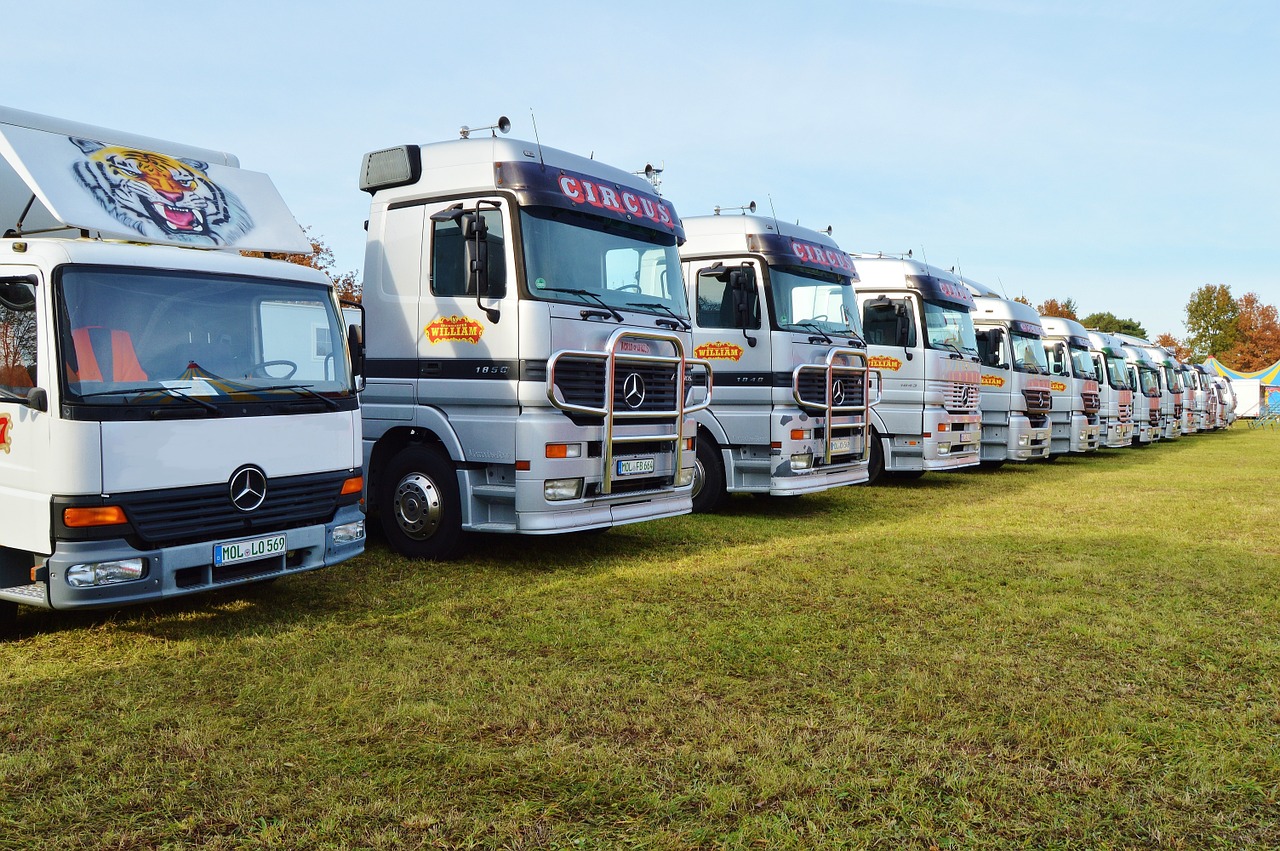 truck parking semi trailers free photo