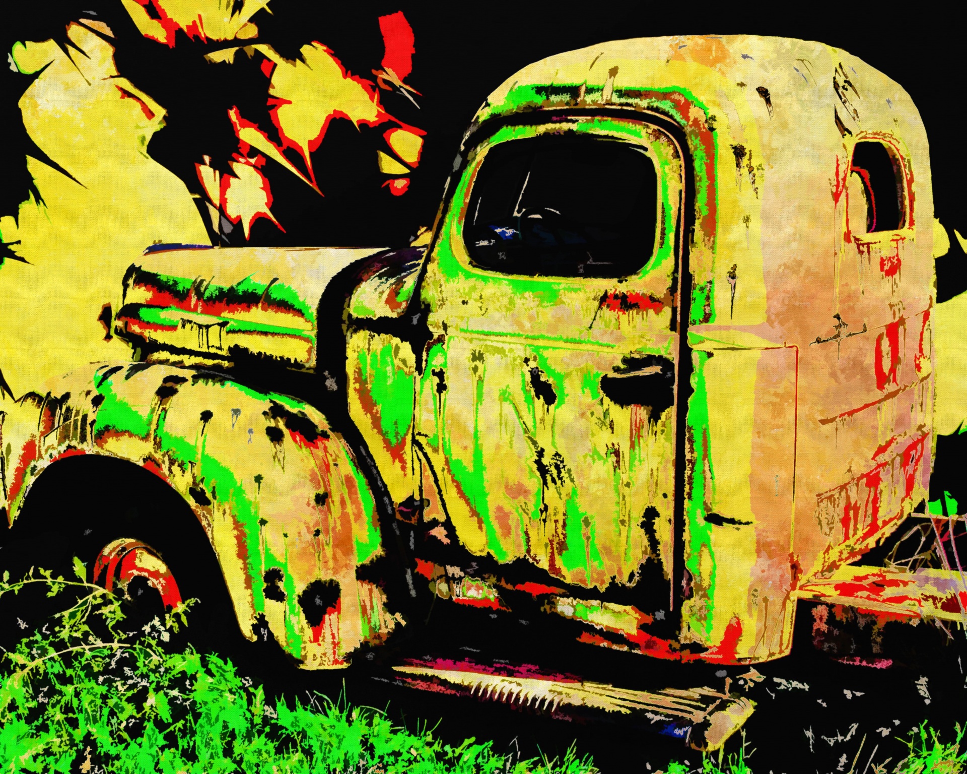 abstract surreal truck free photo