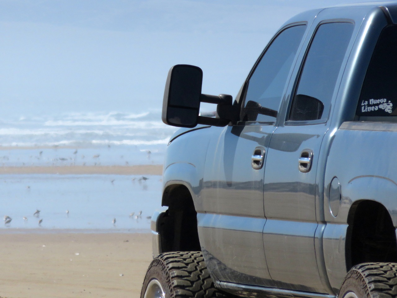 truck beach sand free photo