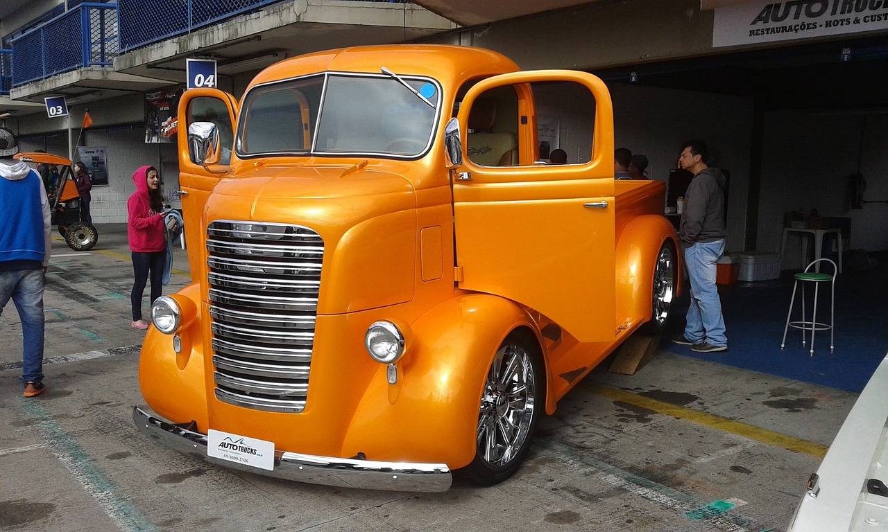 truck orange motor free photo