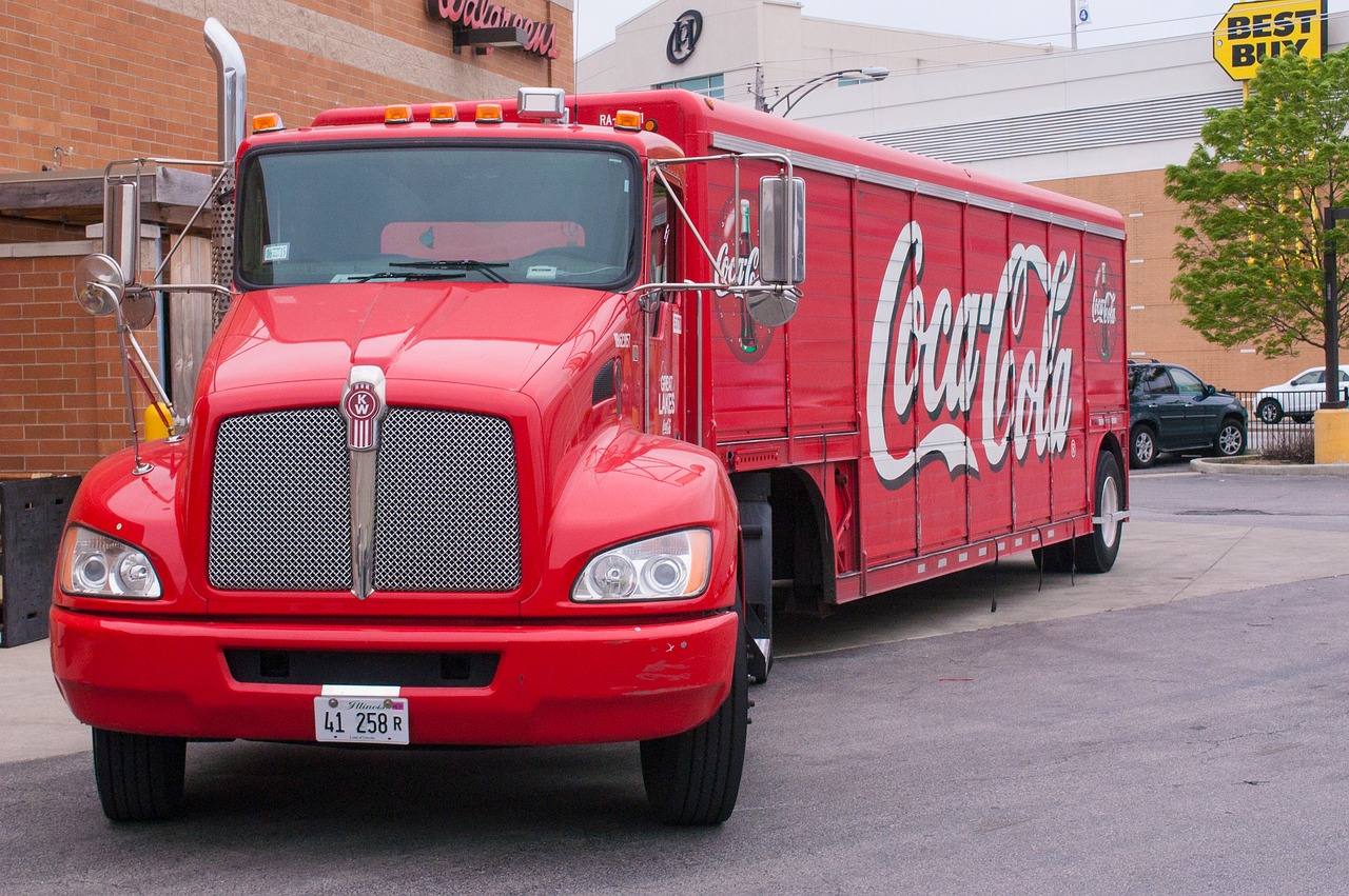 truck red coca-cola free photo