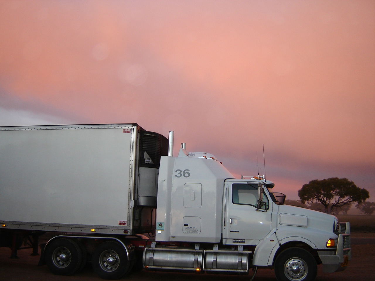 truck lorry sunset free photo