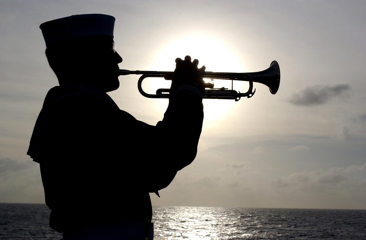 trumpeter sailor silhouette free photo