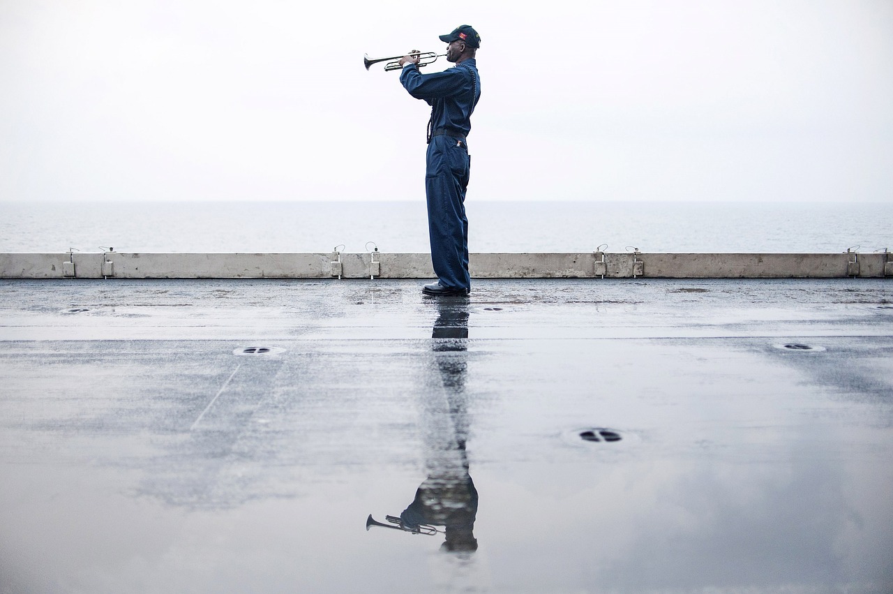 trumpeter sailor silhouette free photo