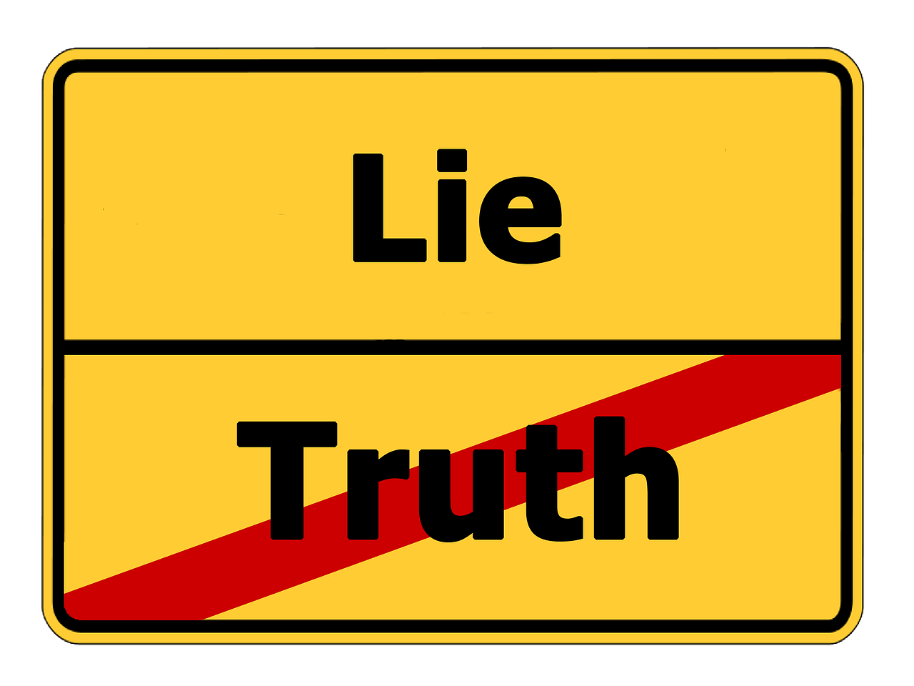 truth lie street sign free photo