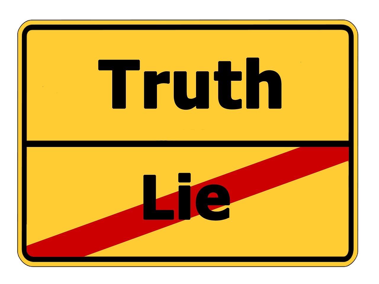 truth lie street sign free photo