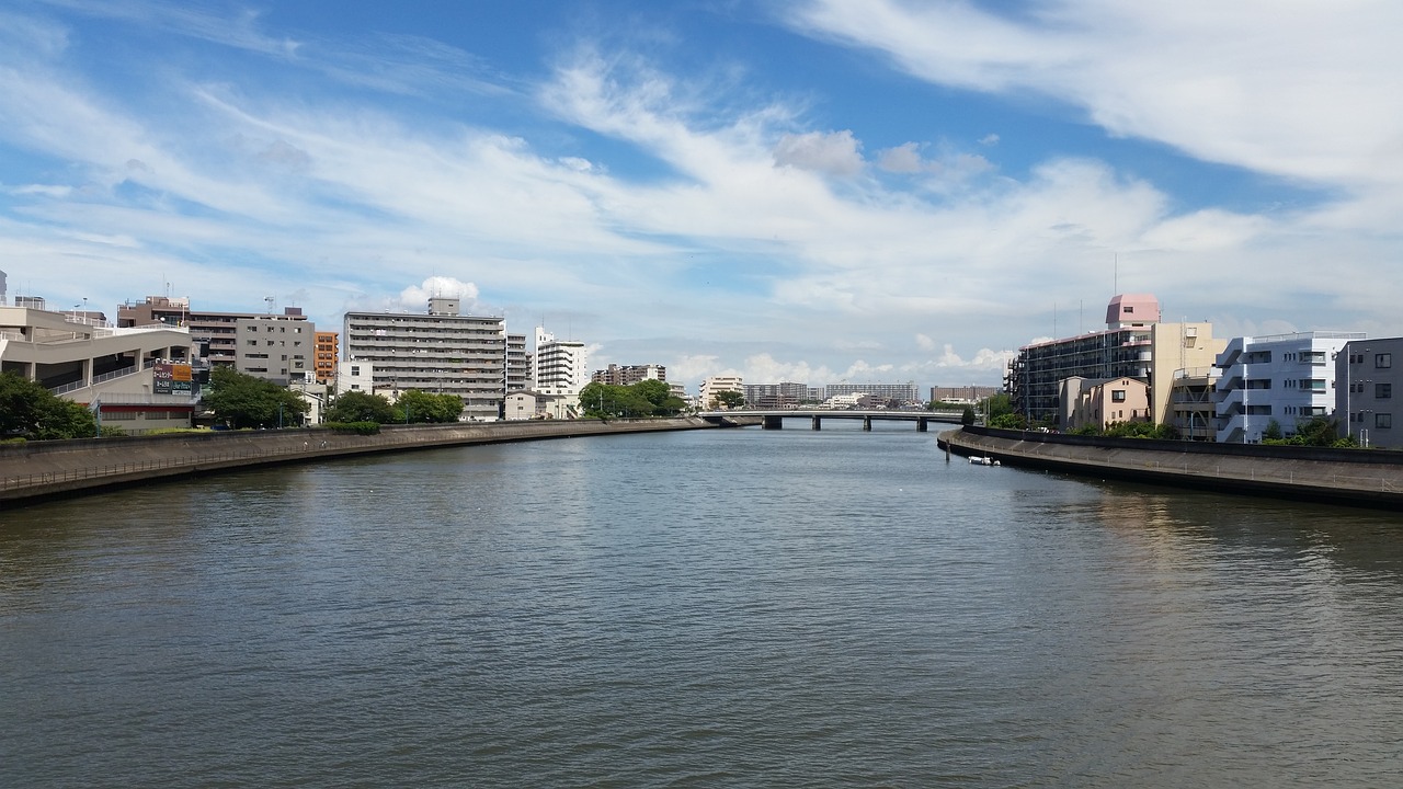 tsurumi river yokohama japan free photo