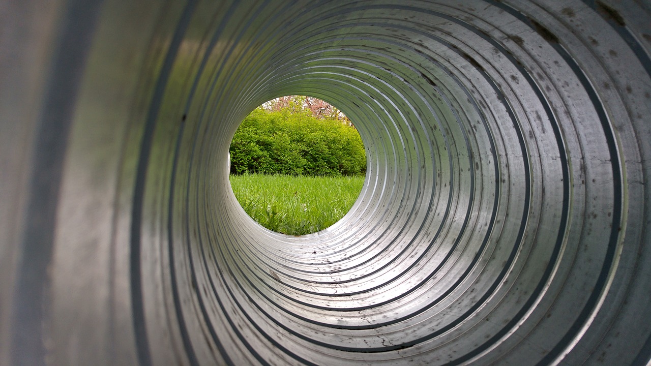 tube tunnel galvanized pipe free photo