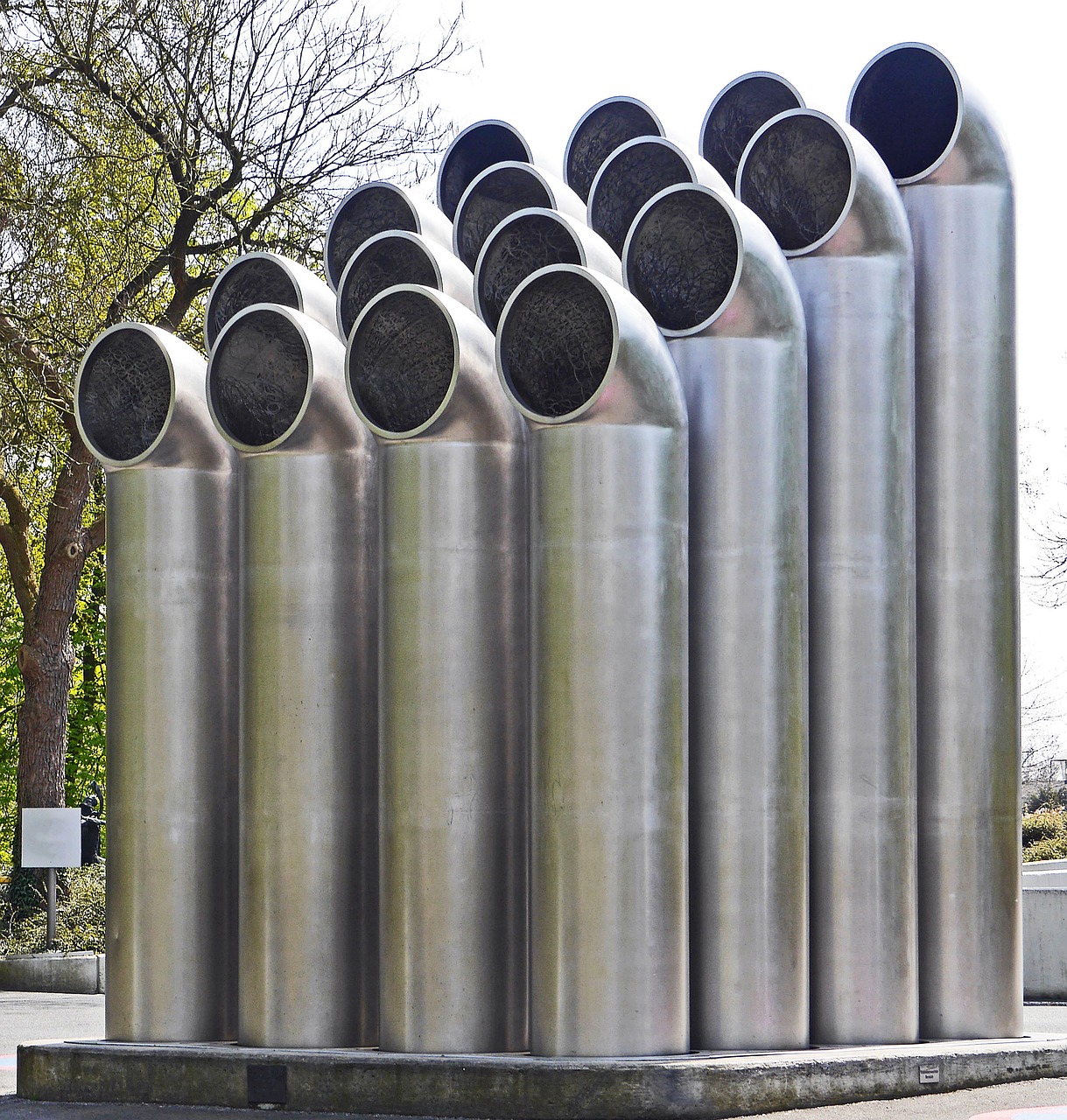 tube sculpture art most construction stainless steel free photo