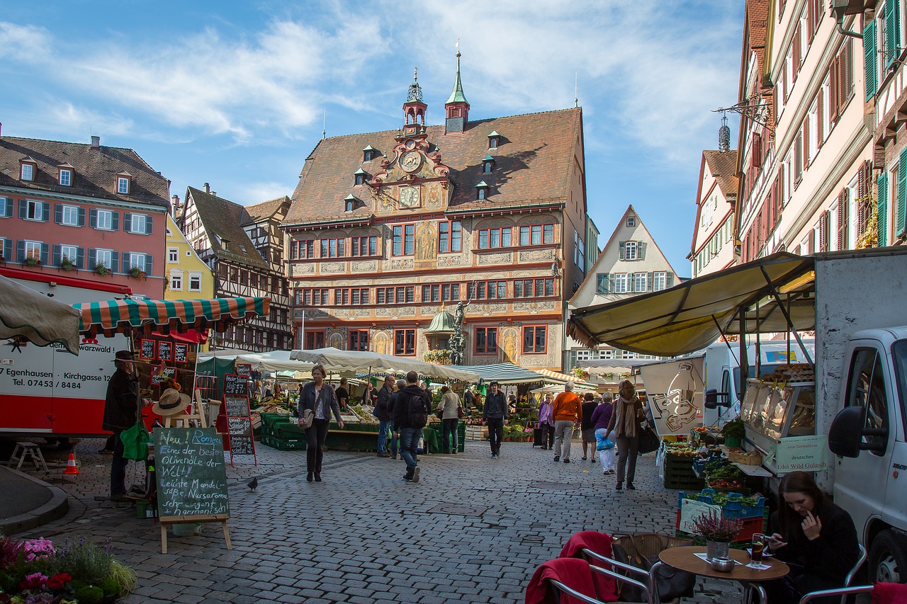 tübingen town hall marketplace free photo