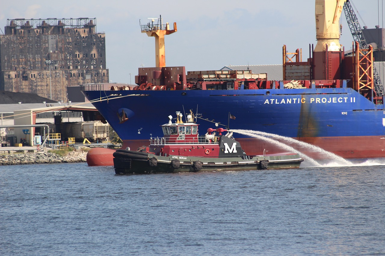 tugboat harbor industrial free photo