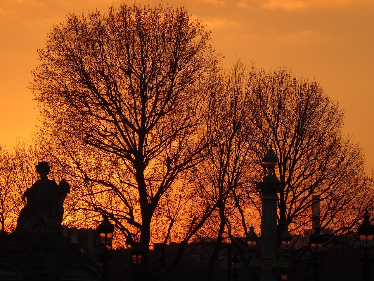 tuileries paris abendstimmung free photo