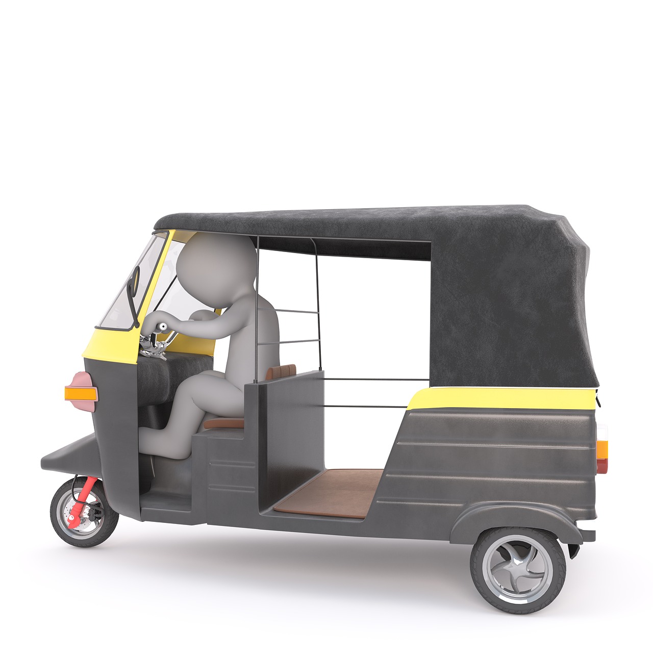 tuk-tuk white male 3d model free photo