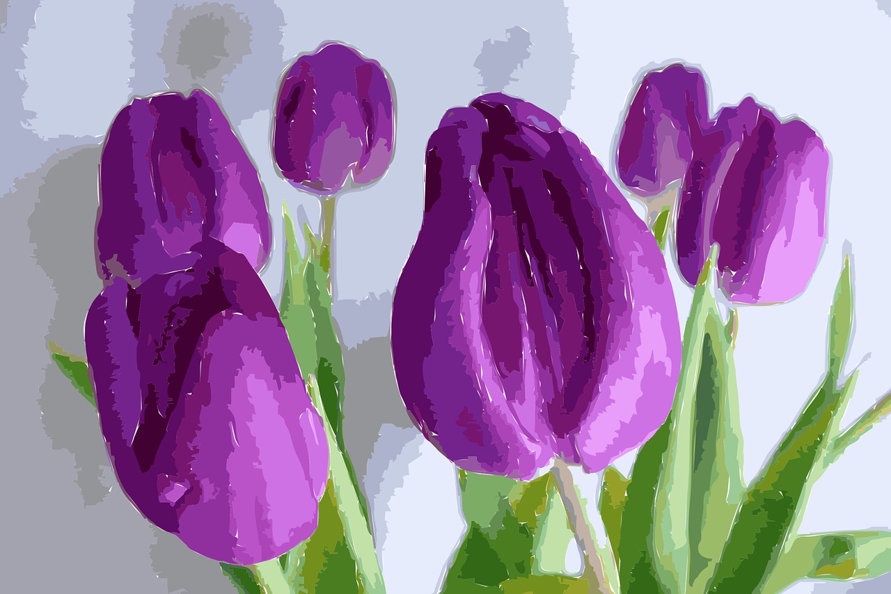 tulips painting blossom free photo
