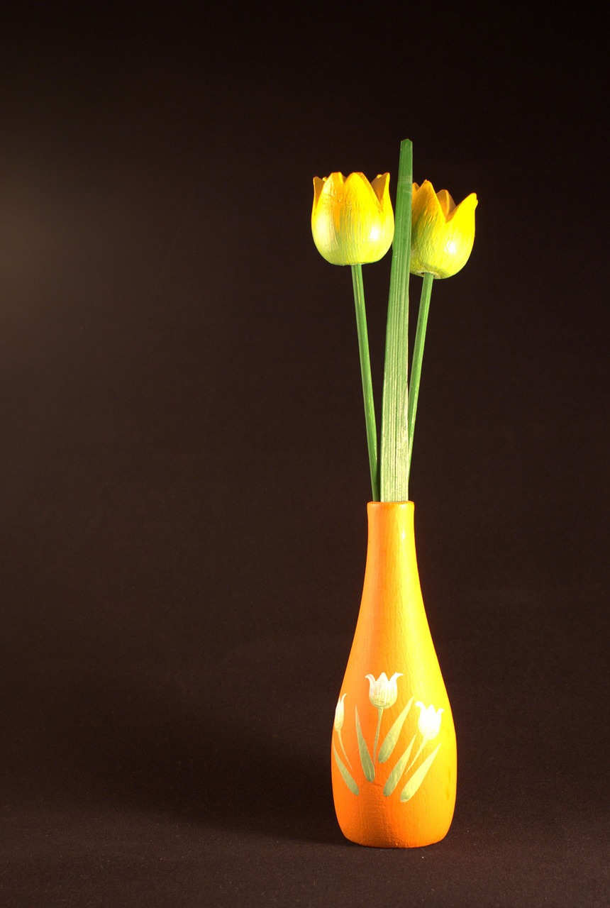 tulips vase flowers free photo