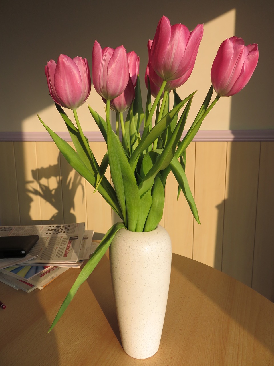 tulips vase flower free photo