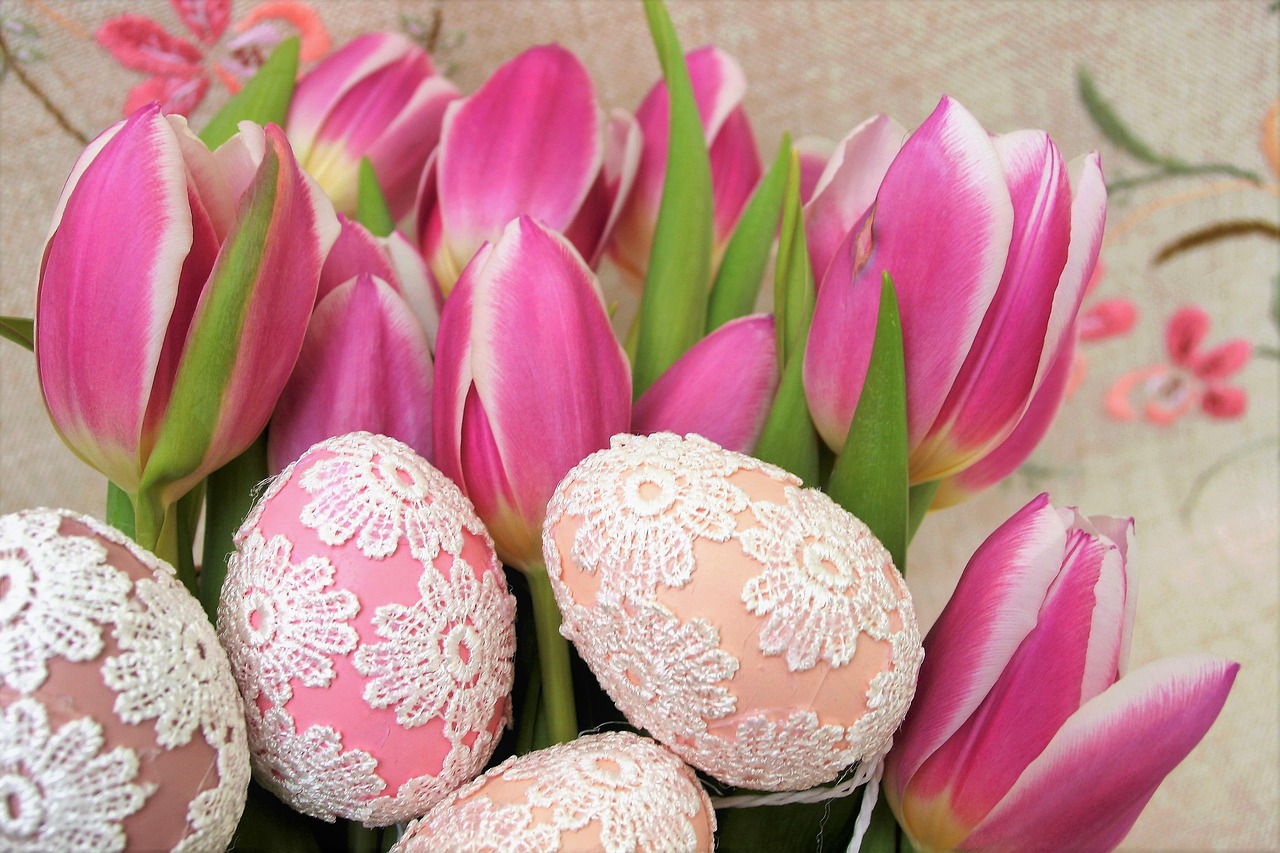 tulips easter eggs eggs free photo