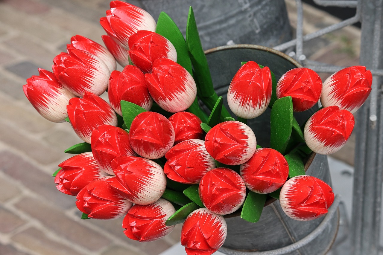 tulips  wooden tulips  decoration free photo