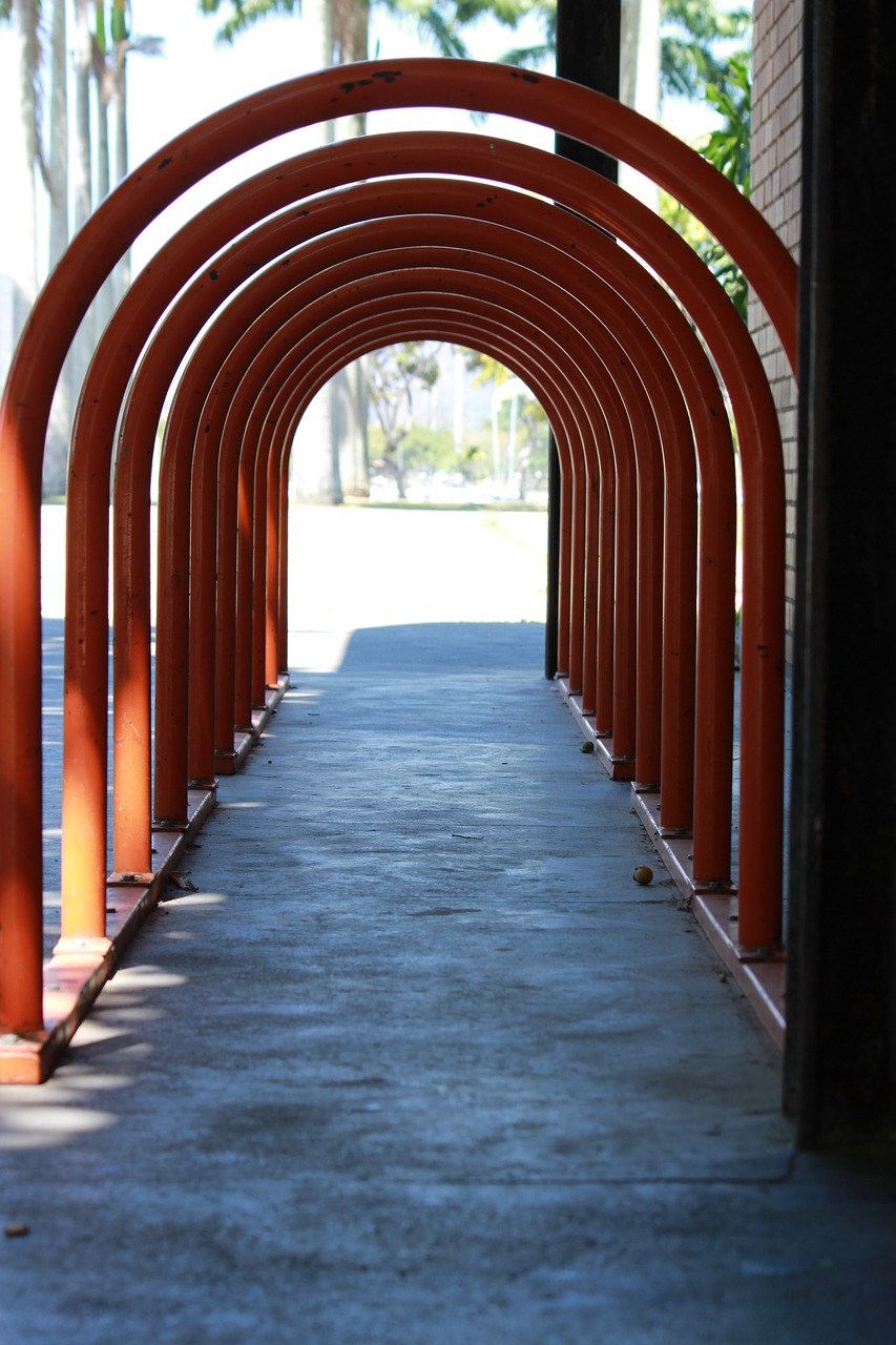 tunnel bike sculpture free photo