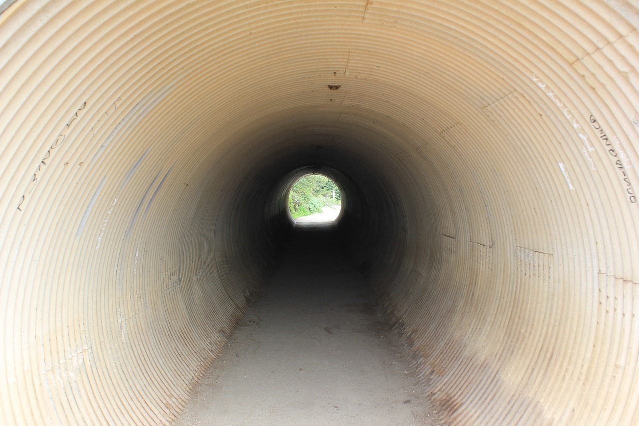 tunnel circle drain pipe free photo