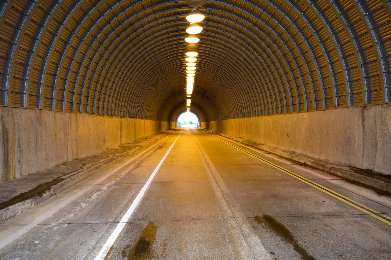 tunnel road highway free photo